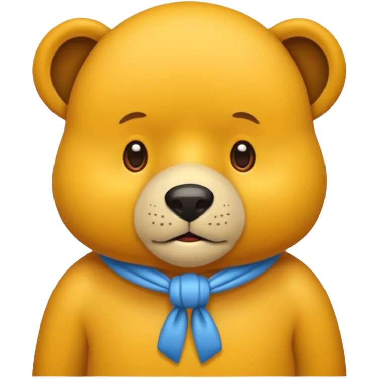 Oso tierno con lazo coquete en el cuello emoji
