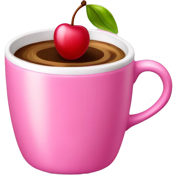 Pink Coffee cup with cherry emoji