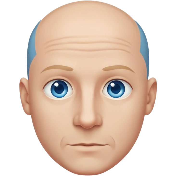 Attractive bald man with a five o’clock shadow and blue eyes  emoji