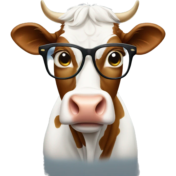 cow wearing glasses emoji