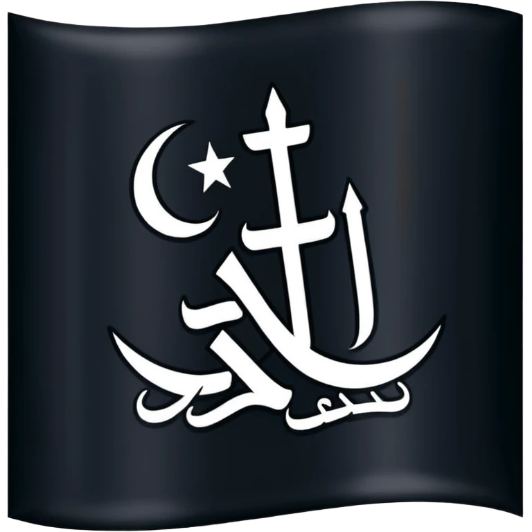 علم اسود مكتوب عليه لا اله إلا الله emoji