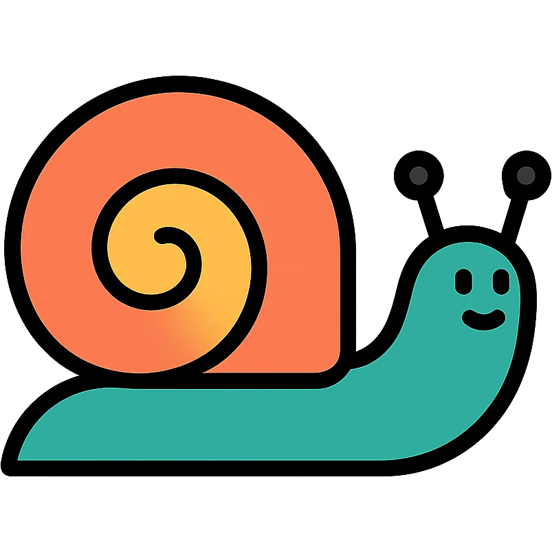 color outline icon of a snail emoji