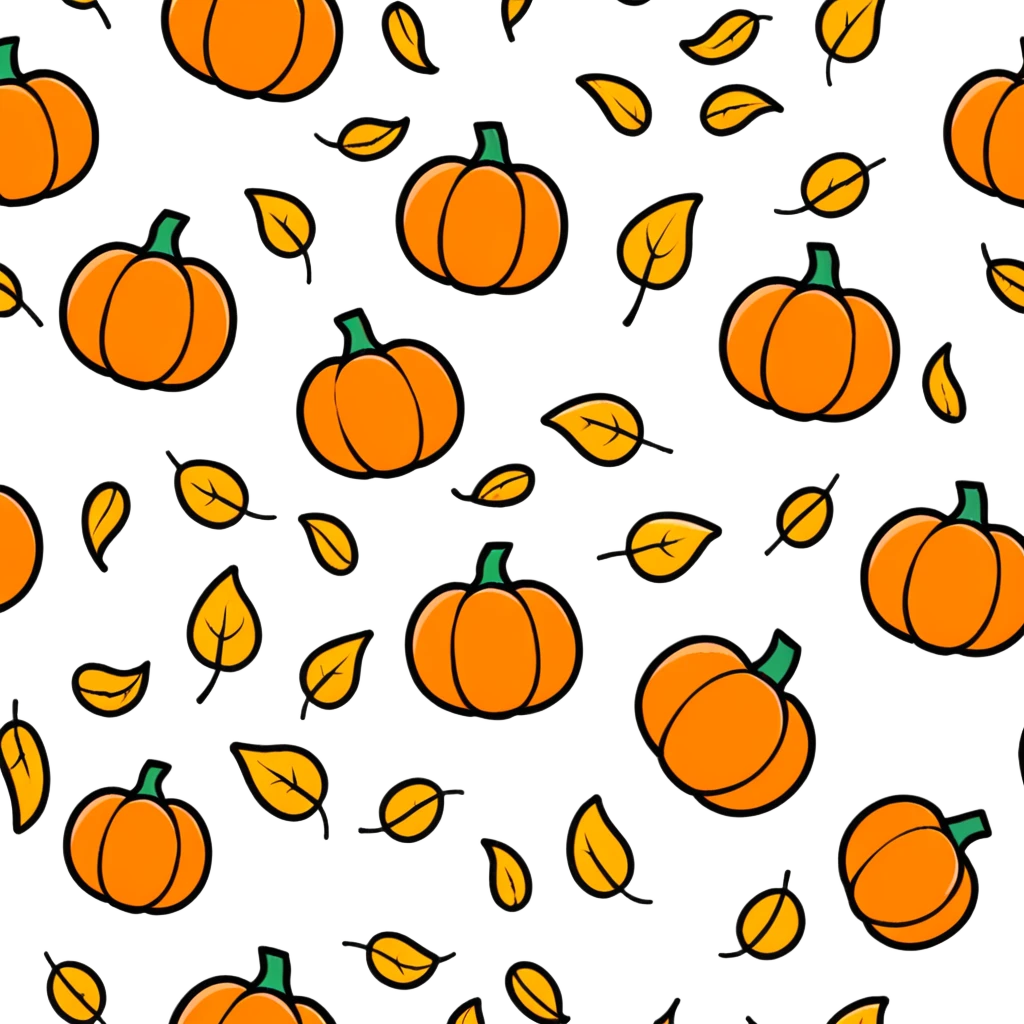 fall season with pumpkins, falling leaves, warm colors emoji