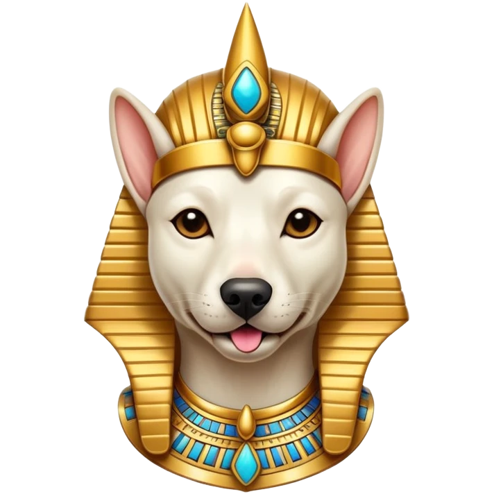 Ratlik dog breed in the form of a pharaoh winks emoji