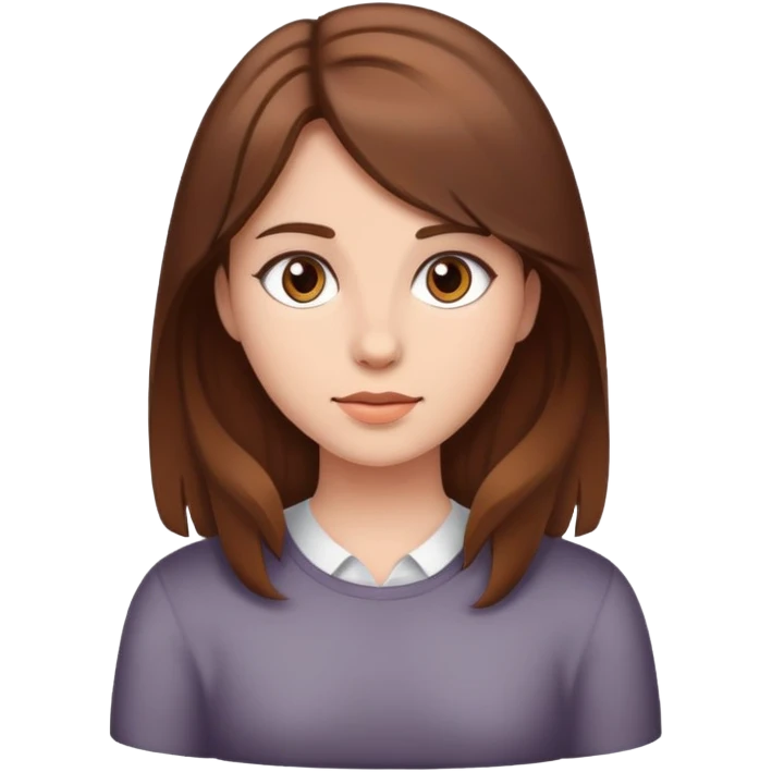 Brown hair girl white emoji