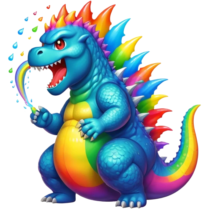 godzilla rainbow puke emoji