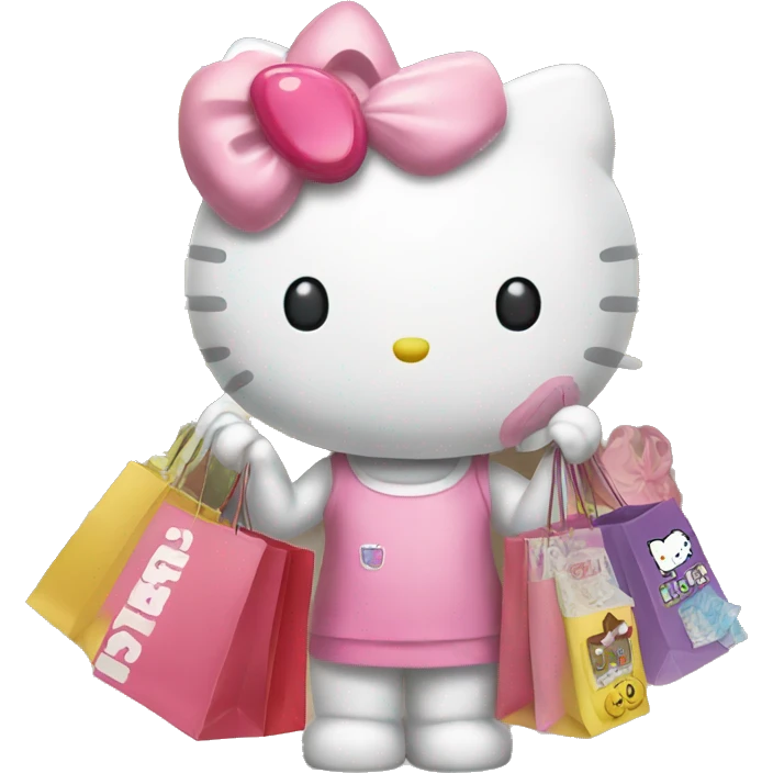 Hello kitty with shopping  emoji