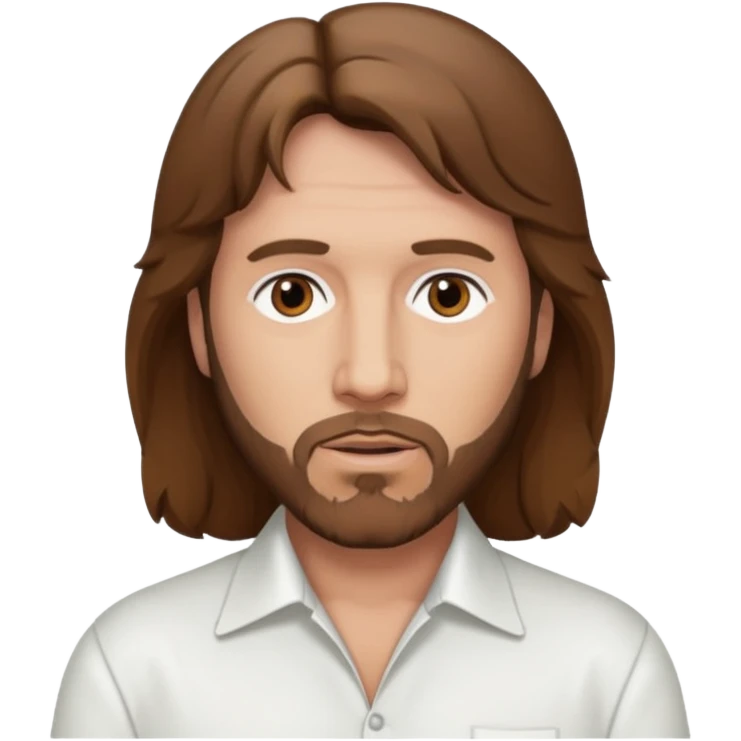 Barry Gibb brown eyes, brown hair, white outfit emoji