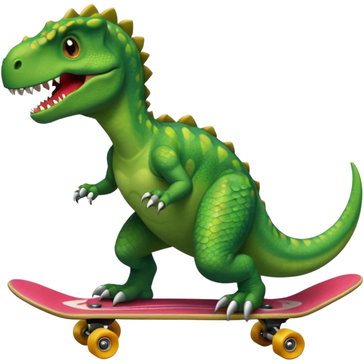 Dinosaur on a skateboard emoji