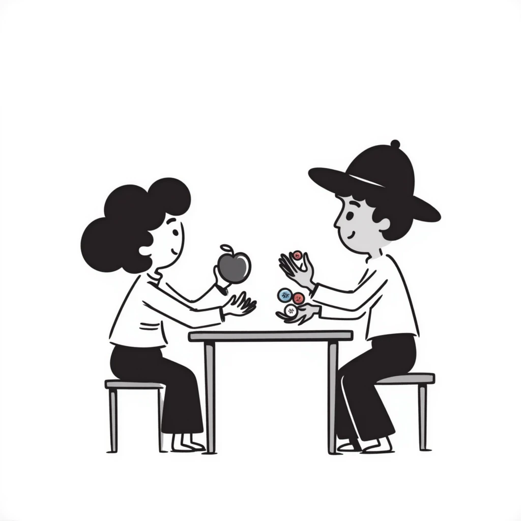 trading hand drawn doodle style emoji