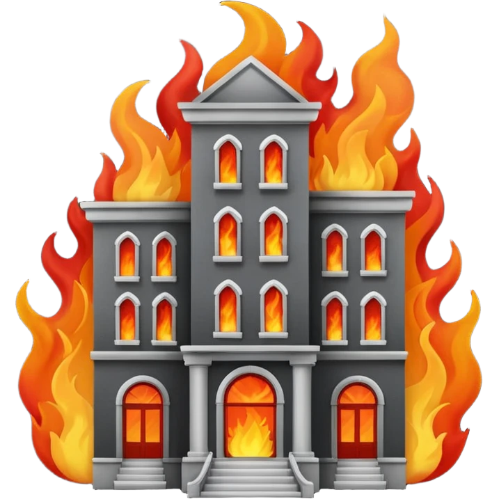 fire and building emoji