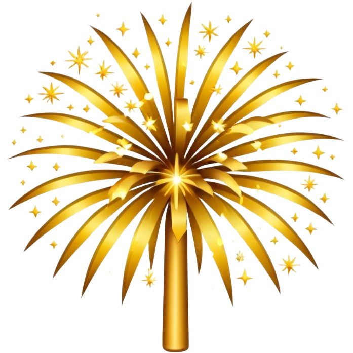 Gold fireworks realistic  emoji