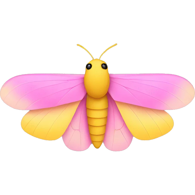 pink and yellow moth emoji