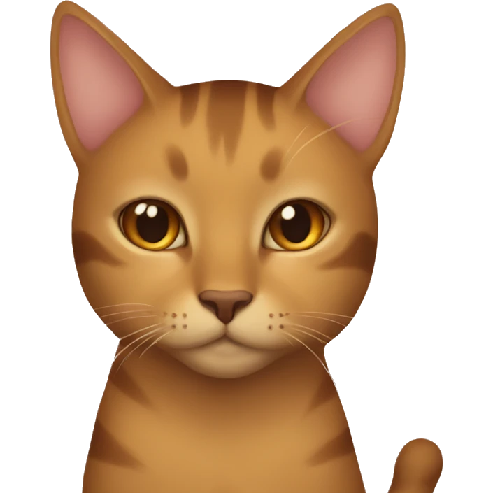 A golden male cat and a brown girl cat cuddling  emoji