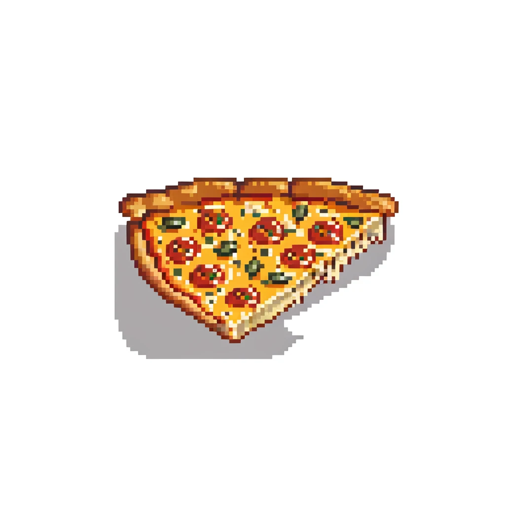 cheesy pizza slice with pepperoni emoji