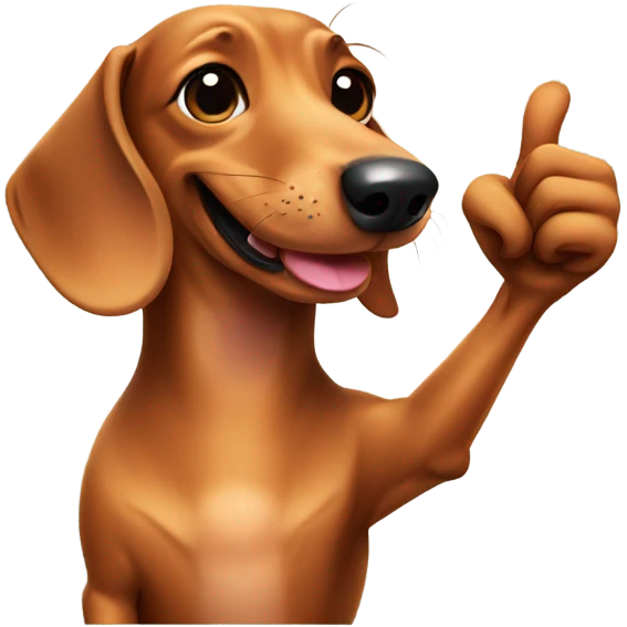 Dachshund giving thumbs up emoji