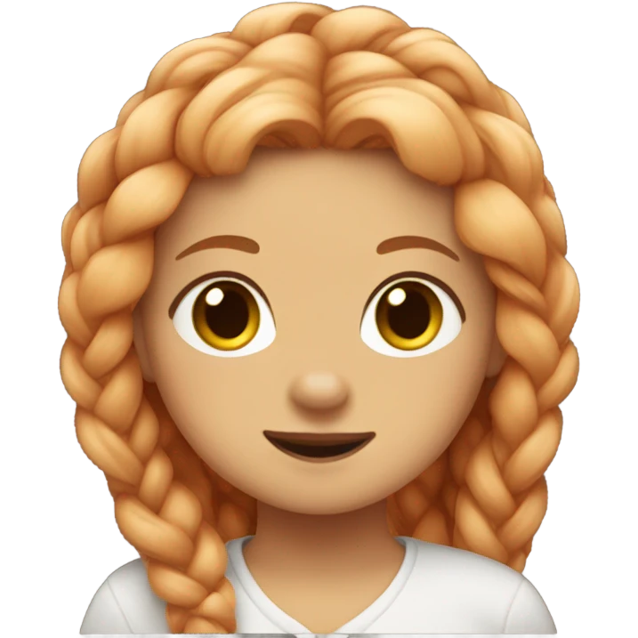 Ginger girl with braided hair and black spitz emoji