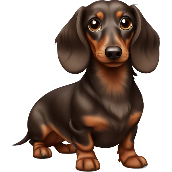 long hair brown dapple dachshund emoji