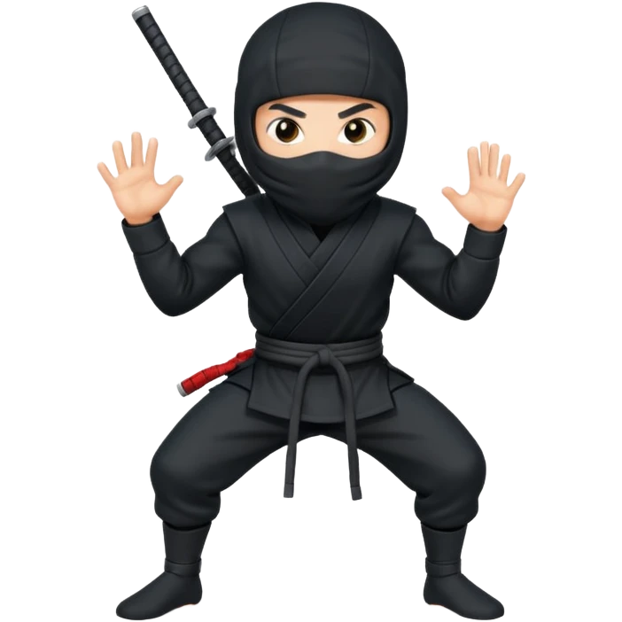 Ninja posando para una foto emoji