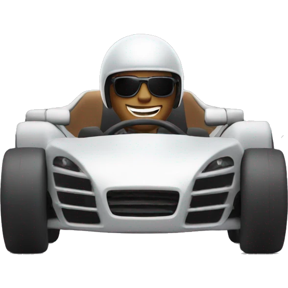 cool man racing in a car emoji