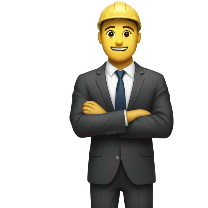A guy in a suit receiving money from a construction worker on the ground emoji
