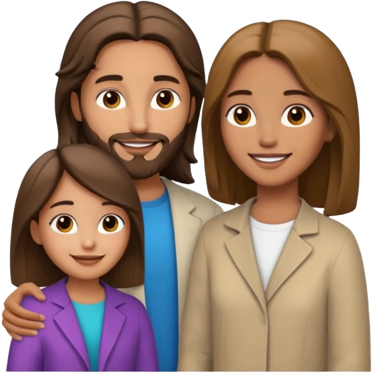 Jesus talking with a young woman in modern clothes, smiling emoji