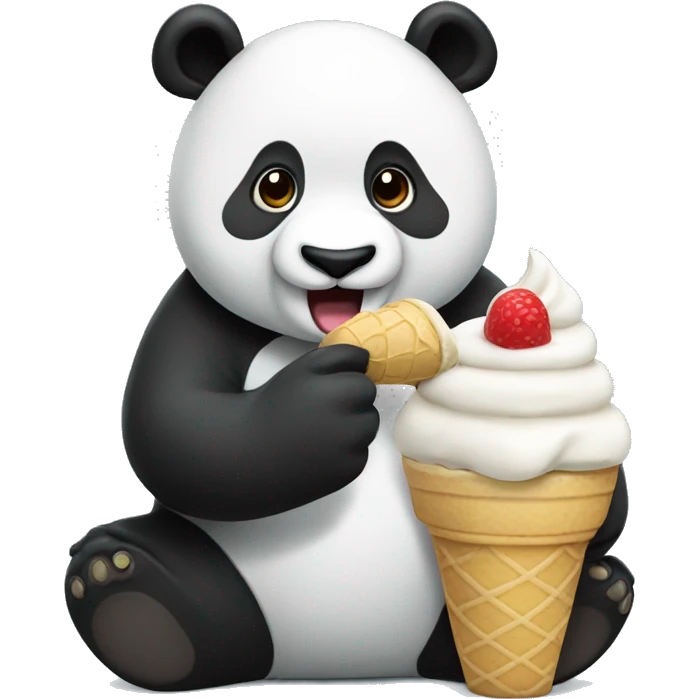 Panda eating ice cream emoji