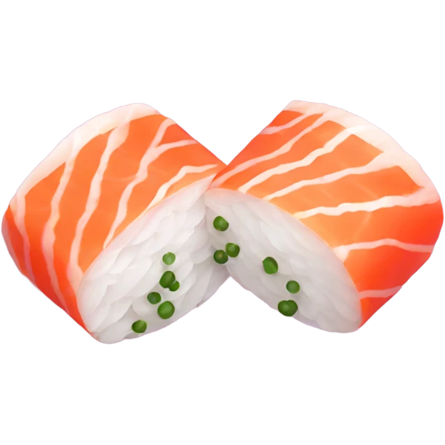 Two pieces of sashimi hugging each other  emoji