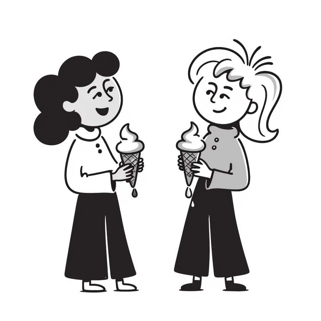 happy children with melting ice cream cones emoji