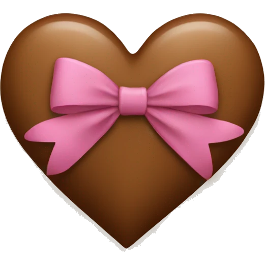 Brown heart with bow emoji