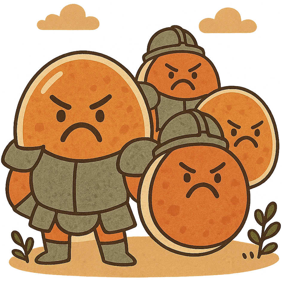 Angry armored cells emoji