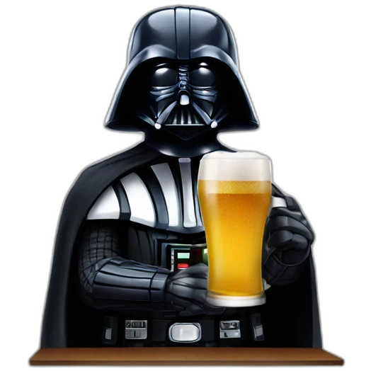 Darth Vader drinking a beer emoji