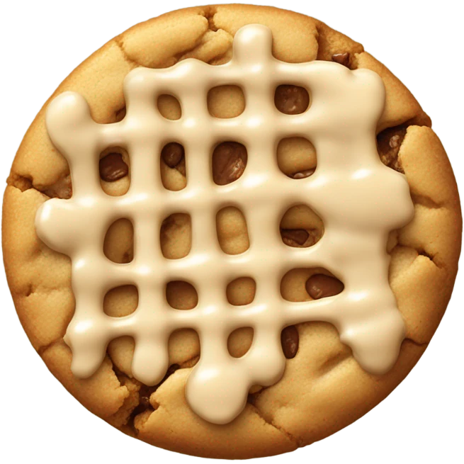 Cookie with peanuts and peanut butter drizzle  emoji