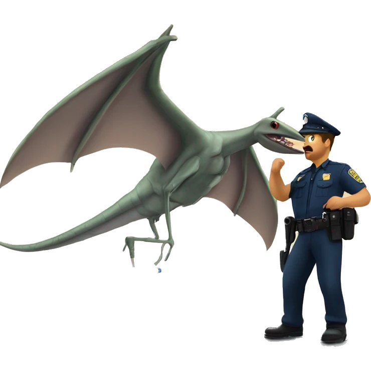 Pterodactyl mosquito picking up a cop emoji