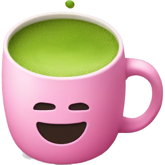 Matcha in a pink mug (no face) emoji