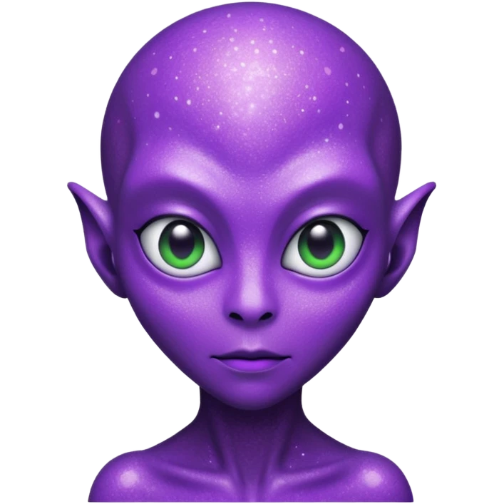 glitter purple alien emoji