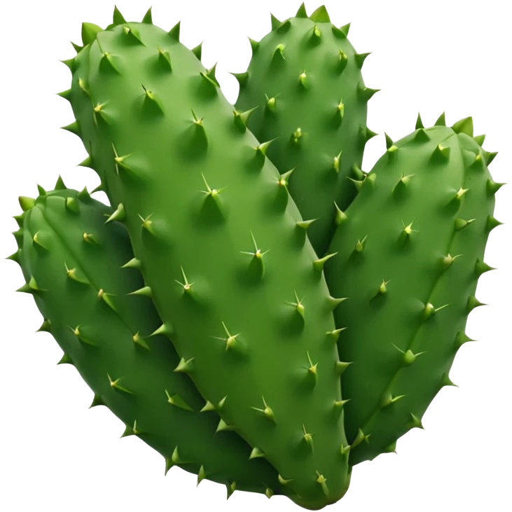 Realistic emoji of a Mexican nopal, without thorns or spines, smooth green surface, juicy and fresh like the kind used for cooking in Mexico. emoji