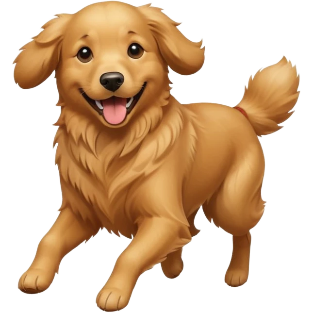 happy dog running after ball emoji