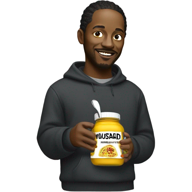 Kendrick Lamar eating mustard emoji