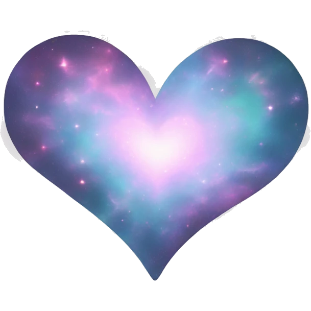 Pastel White iridescent nebula heart emoji