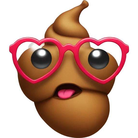 a poop emoji wearing heart glasses emoji
