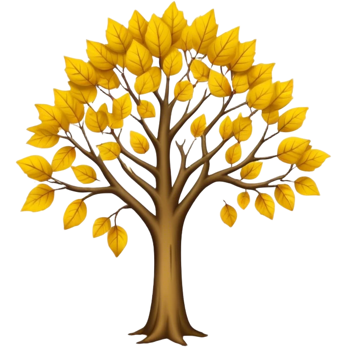 tree with  no. leaves leaves releasing  old yellow leaves  emoji