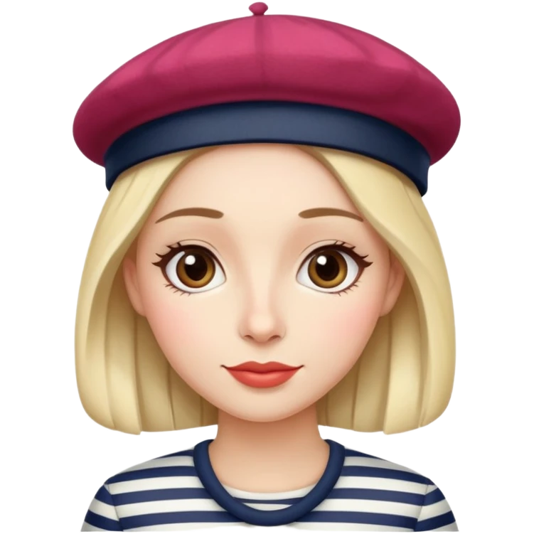 Parisian woman with beret and striped shirt emoji
