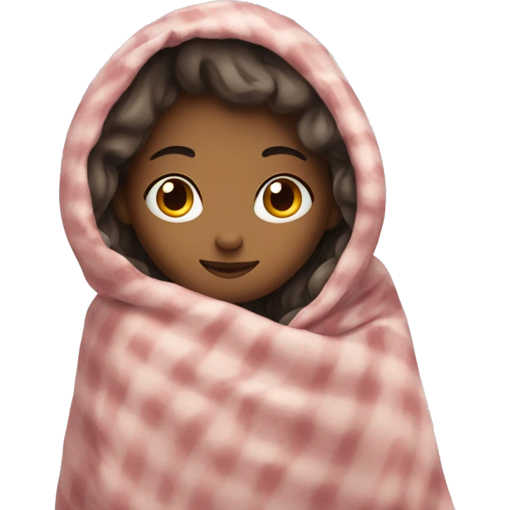 girl cuddled in blanket emoji