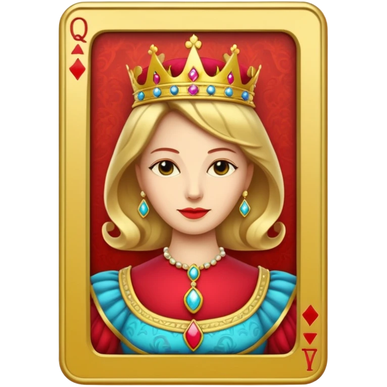 Solitaire card queen emoji