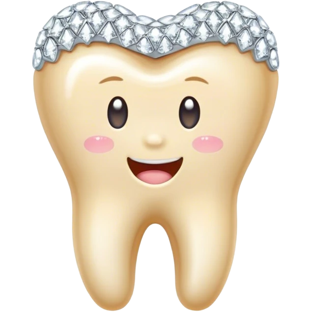 Kawaii Tooth with diamonds emoji