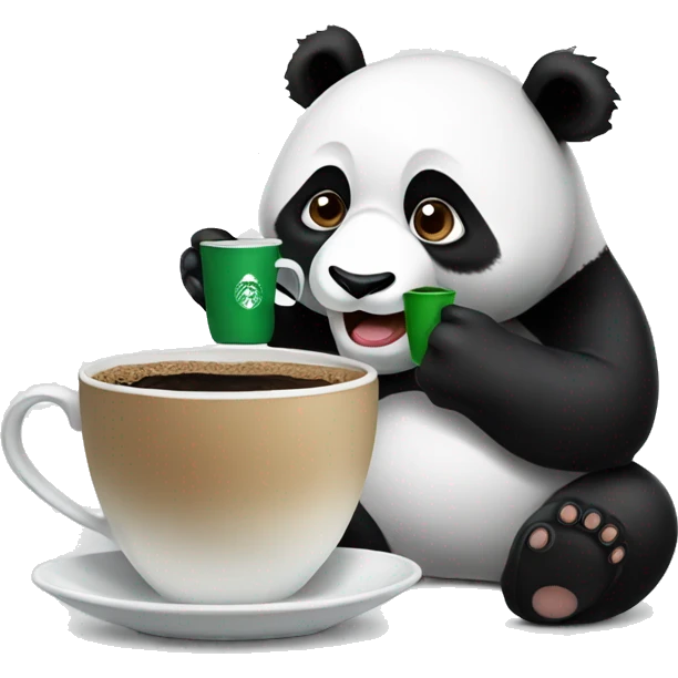 Panda eating saudi coffee  emoji