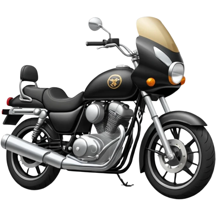 "Draw a simple everyday street motorcycle with standard design, black seat & neutral color scheme." emoji