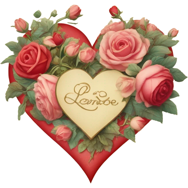 vintage valentine’s day card emoji