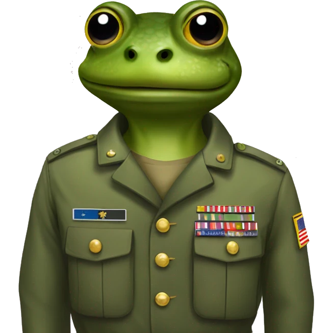 Military frog emoji